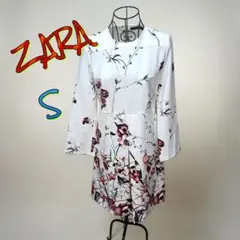 ZARA WOMAN　ロングワンピース　美品　花柄　フラワープリント　S
