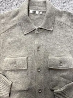 UNIQLOUラムニットジャケット35ブラウンLサイズニットカーディガン