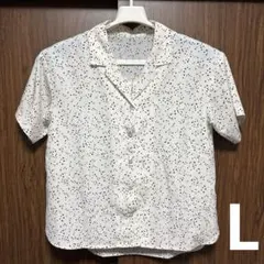 OPAQUE.CLIP 襟付き　半袖シャツ　白　ダルメシアン柄のサムネイル
