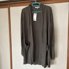UNIQLO リネンブレンドストールカーディガン 長袖 カーキ Lサイズ　新品