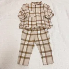 petit main チェック柄　セットアップ　80サイズ