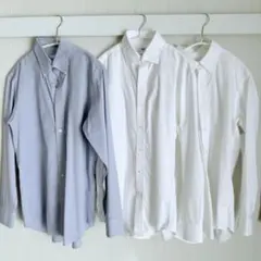 ユニクロ　ブルー ホワイト　Mサイズ ワイシャツ 3枚セット