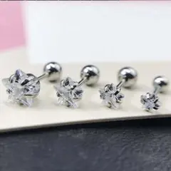 キラキラ スターボディピアス サージカルステンレス 18G 片耳