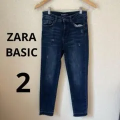 【訳あり美品】 ZARABASIC ザラ　デニム　スキニー　ダメージ　2のサムネイル