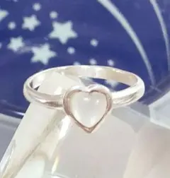 ●4830#0118　SILVER925ハートリング(ホワイトストーン)0420