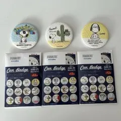 スヌーピー 缶バッジ トレーディングキャンバス風　 ヴィンテージポスター風