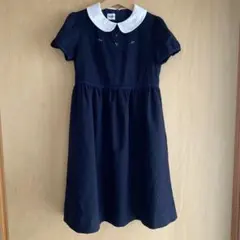 familiar 半袖 ワンピース 130cm 紺色　お受験　フォーマル