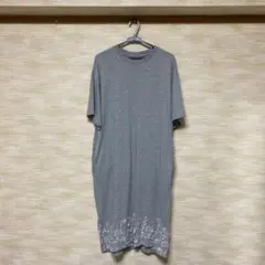 graniphの綿素材両サイドポケットありの裾刺繍カットソーロングワンピのサムネイル