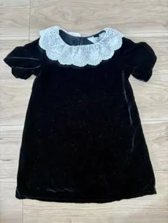 H&M 黒 ベルベット ワンピース 2-3歳