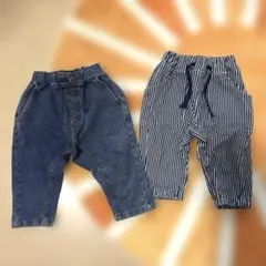 週末限定価格⭐︎バースデイ やわらかデニム2枚SET 80〜90