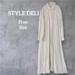 STYLE DELI スタイルデリ 長袖 ロング シャツワンピース ホワイト
