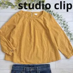 studio clip コットンリネン ゆったり　プルオーバー トップス　ドット