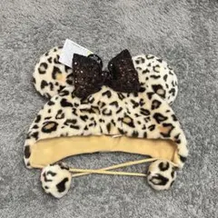 ミニー ヒョウ柄　 ファンキャップ