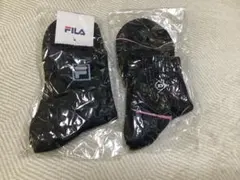 レディースダンロップ・FILA ブラックソックス 2足セット