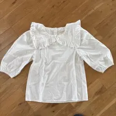 ANGEL & ROCKET ホワイトフリルシャツ 8Y