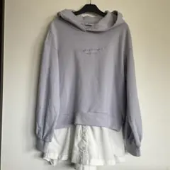 mezzo piano ラベンダー フード付きパーカー