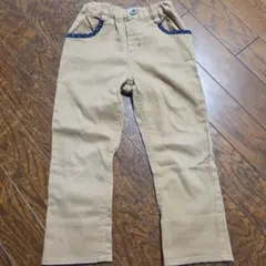 ベージュ ドット柄ポケット付きパンツ 100cm