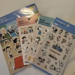 韓国ダイソーPEANUTS スヌーピー シールセット 4パック