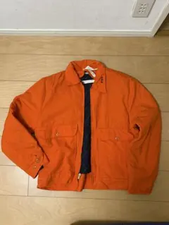 オレンジジップアップジャケット アメリカ製 90s80s70s 短丈USA製 