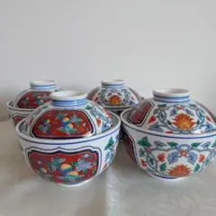 古伊万里☆蓋付き茶碗ペア 美品❗️ 染錦 金彩 - メルカリ