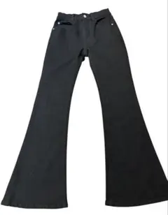WEGO ブラックブーツカットフレアデニム Sサイズ