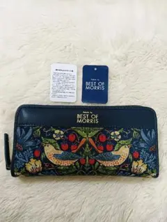 ★新品★ウィリアム・モリス いちご泥棒 ラウンドファスナー 長財 本皮 レザー