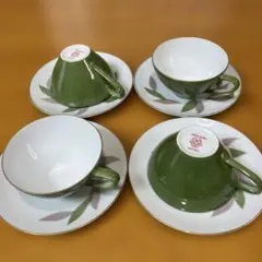 Noritake ノリタケ　WAKABA(若葉)カップ&ソーサー　4客セット