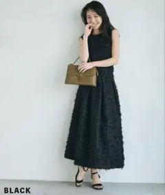 ベースメントオンライン　フリンジフレアスカート　ロングスカート　S ブラックのサムネイル