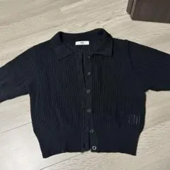 WEGO ブラック リブ編み カーディガン　レディース　トップス