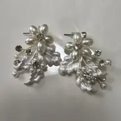 ブライダルピアス 花とパール BRIDE ME