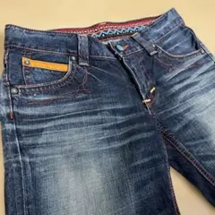EDWIN 503 ブルートリップ　デニムショートパンツ　ビンテージ加工のサムネイル