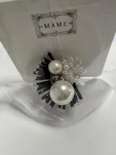 大ぶりパール×ビーズ刺繍　ボンバーリング｜モノトーン ハンドメイド