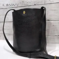 美品】イルビゾンテ ショルダーバッグ バケツ型 レザー シボ革 