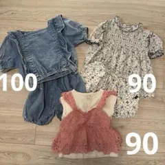 90cm まとめ売り 女の子　５点　プティマイン　テータテート　しまむら