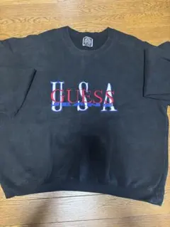 GUESS USAロゴ ブラック スウェット