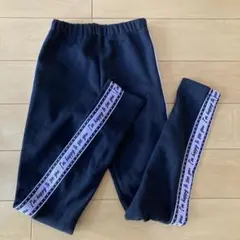 しまむら 黒色レギンス サイドライン　130〜140