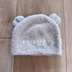 ジェラートピケ くま耳 ベビー ニット帽 ベージュ 水通しのみ