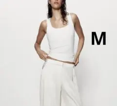 ZARA ザラ　ポリアミドワイドストラップTシャツ　新品、未使用のサムネイル