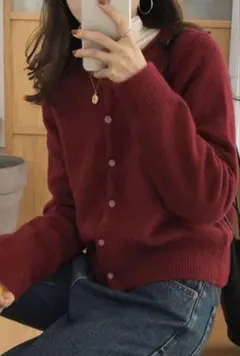 ⚫︎新品未使用⚫︎【Doula Doula】カーディガン　ボルドー