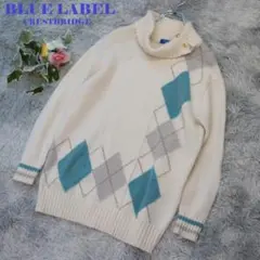 ✨ブルーレーベルクレストブリッジ✨ニット　タートルネック　セーター　アーガイル