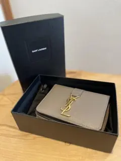 SAINT LAURENT グレー 二つ折り財布