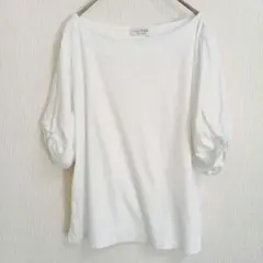 エニィファム anyFam ホワイト バルーン袖カットソー コットン100%