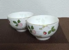 ウェッジウッド・ワイルドストロベリーパステル ジャパニーズカッブペア