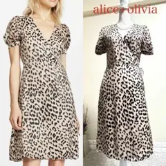 美品！アリスアンドオリビア alice+olivia シルク　豹柄ワンピース　2のサムネイル