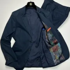 【未使用級】ポールスミス スーツ セットアップ 18AW 現行タグ 裏地総柄 未使用級】ポールスミス スーツ セットアップ 裏地派手 裏地花柄