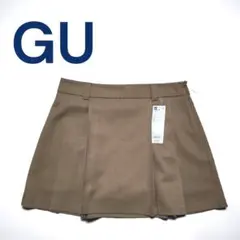 ジーユー ミニスカート GU サイドプリーツスコート スカート ベージュ
