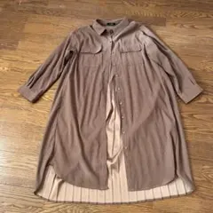 BEGUM ブラウン シャツワンピース