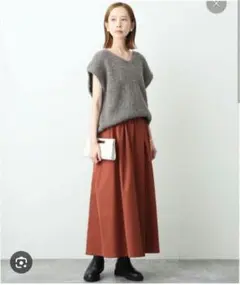 38 SLOBE IENA フレアスカート レンガ　マキシ