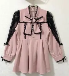 夢展望 Dear My Love レースボウタイリボンビジューワンピース ピンク