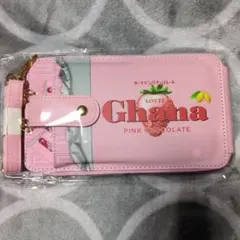 ガーナピンクチョコレートチャーム付きスマホショルダーポーチ